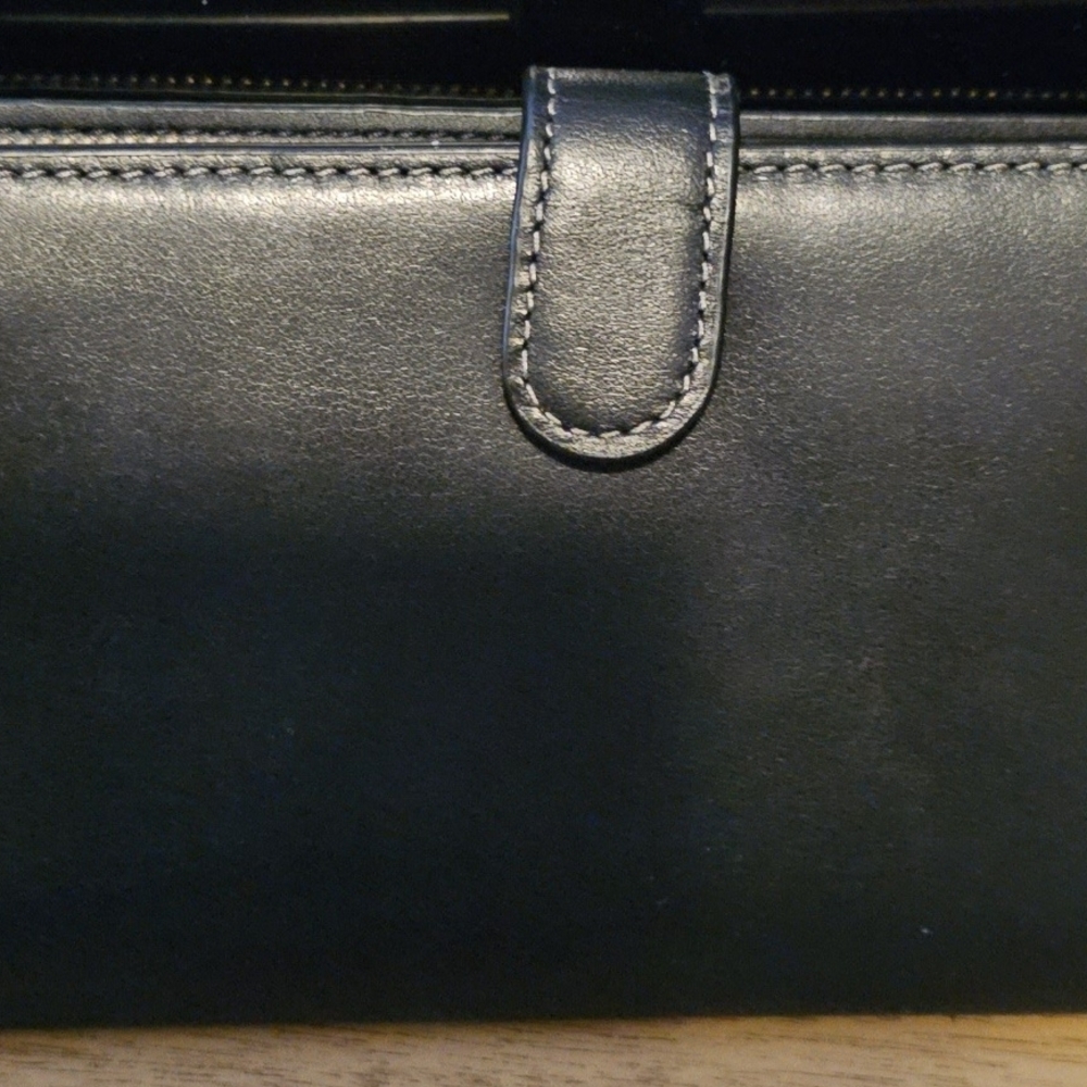 Coach Black Leather Wallet with Gold Accent - Picture 2 of 3